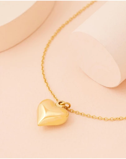 Carly Paiker - Amore Small Puffy Heart Fine Chain Pendant