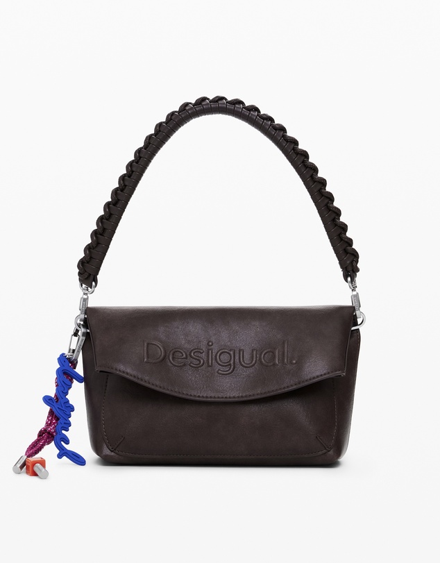 Desigual - Medium faux suede bag with 3D logo