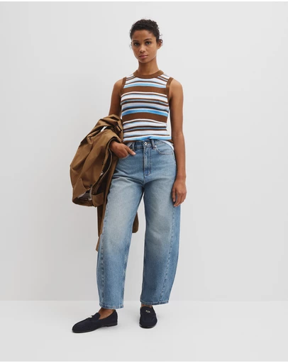 Country Road - Australian Merino Crew Neck Stripe Knit Tank