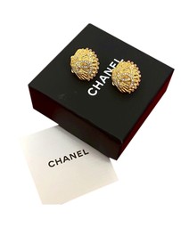 Pre-Loved by Azura Reborn - Pre-Loved CC Gold Plated Rhinestone Shell Clip On Earrings
