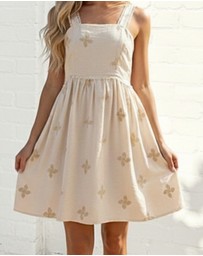 Esther & Co - Mckenna Dress - Beige Print