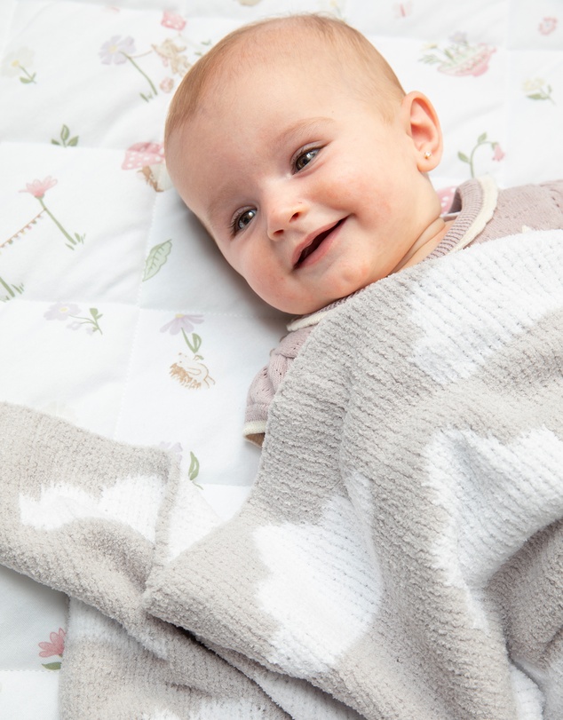 Living Textiles - Chenille Blanket - Grey Clouds