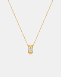 Ania Haie - Ania Haie Gold Puffed Rivulet Pave Necklace