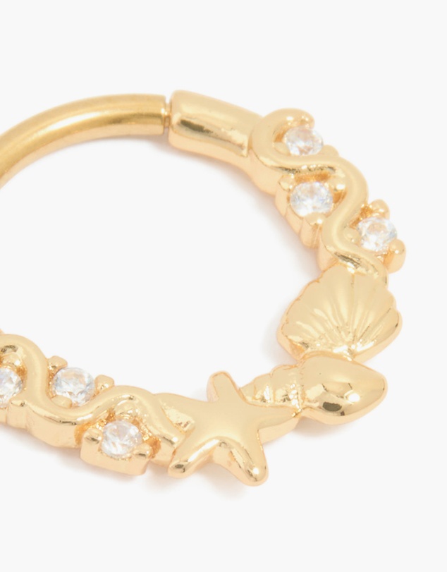 Lovisa - Surgical Steel Cubic Zirconia Sea Clicker Ring