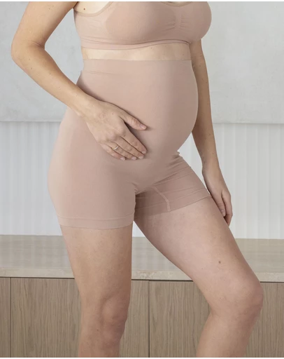Angel Maternity - Bamboo Maternity Body Shorts in Nude