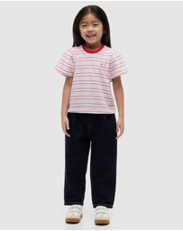 Tommy Hilfiger - Girls Stripe Relaxed Jersey Crew Neck Top - Kids