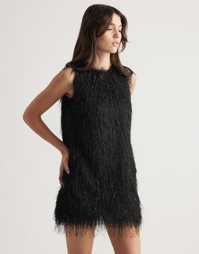 Decjuba - Rue Lurex Fringed Mini Dress