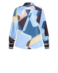 City Chic - Plus size Amaya Abstract Print Shirt - blue