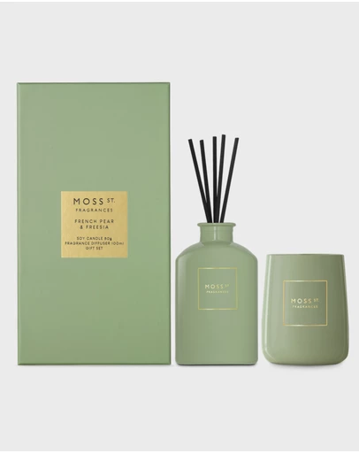 Moss St Fragrances - French Pear & Freesia Mini Candle & Diffuser Gift Set