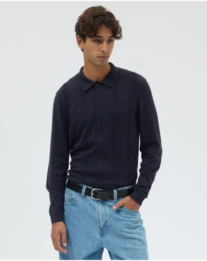 AERE - Silk Blend Textured Knit Shirt