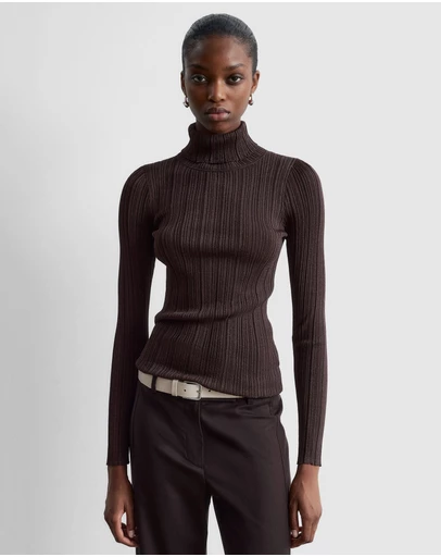 & Other Stories - Rib-Knit Lurex Turtleneck