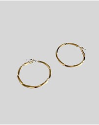 KAJA Clothing - C-Shaped Twisted Earrings for Minimalist Earrings-Circle Earrings Pack of 2
