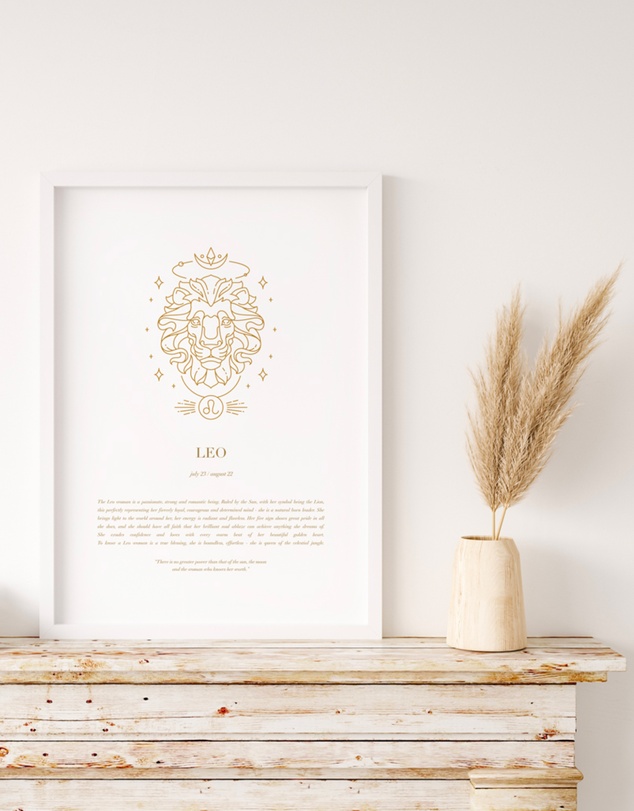 Olive et Oriel - Leo Celestial Zodiac Art Print