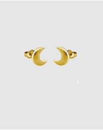 Elli Jewelry - Earrings Crescent Gold Matte Finish 925 Sterling Silver Gold-plated