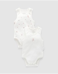 Purebaby - 2 Pack Singlet Bodysuit-Babies