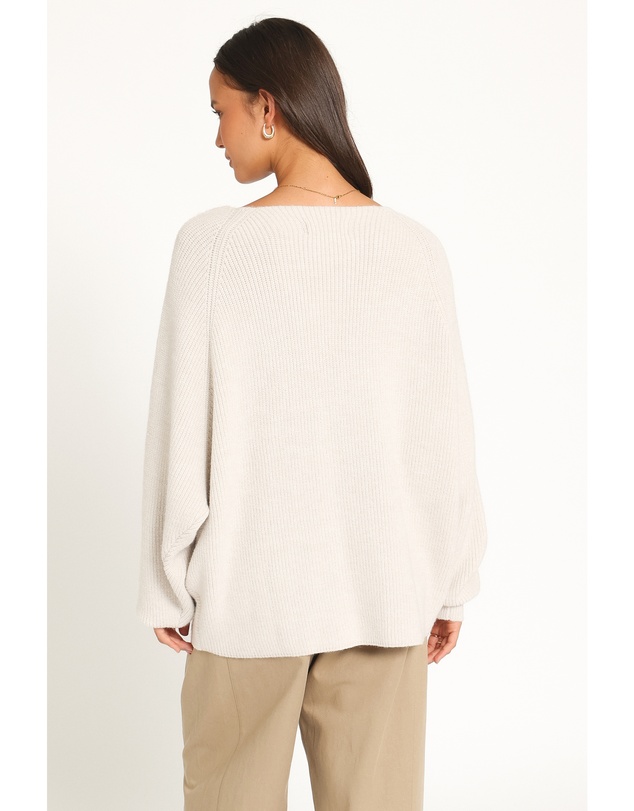 Petal & Pup - Stanton Oversized Wrap Sweater - Light Grey
