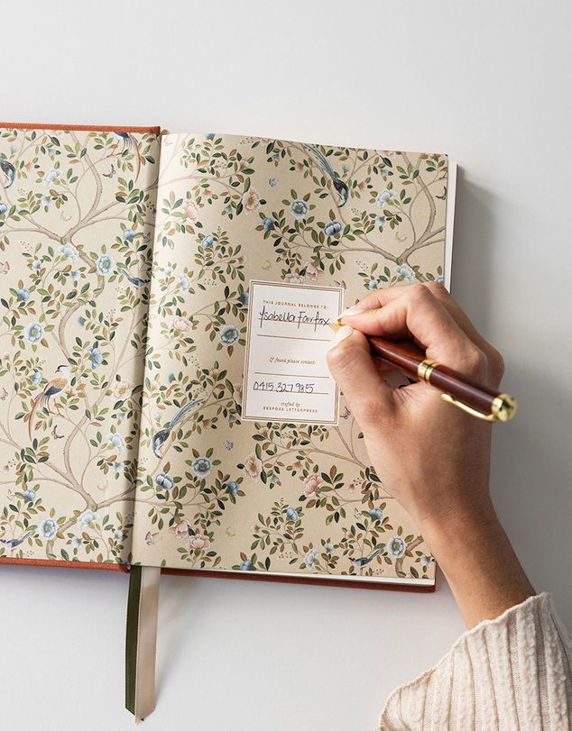 Bespoke Letterpress - Linen Bound Journal - Burnt Clay (Blank Journal)