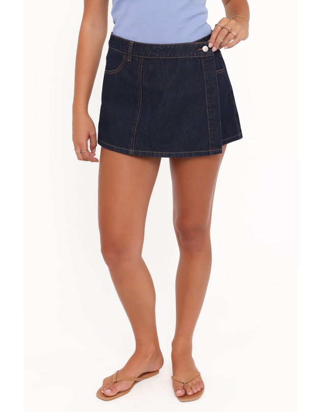 Petal & Pup - Evanna Denim Skort - Dark Wash