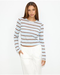 Dazie - Solana Stripe Knit Top