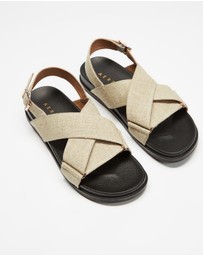 AERE - Linen Crossover Sandals