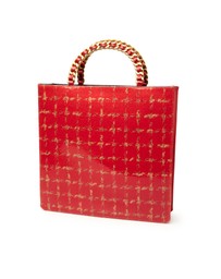 Pre-Loved by Azura Reborn - Pre-Loved Chocolate Bar Patent Tweed Print Tote