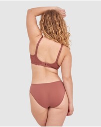 Bras N Things - NKD High Leg Brazilian Knicker - Mocha