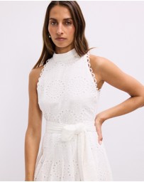 The Fated - Quinn Broderie Halter Neck Midi Dress