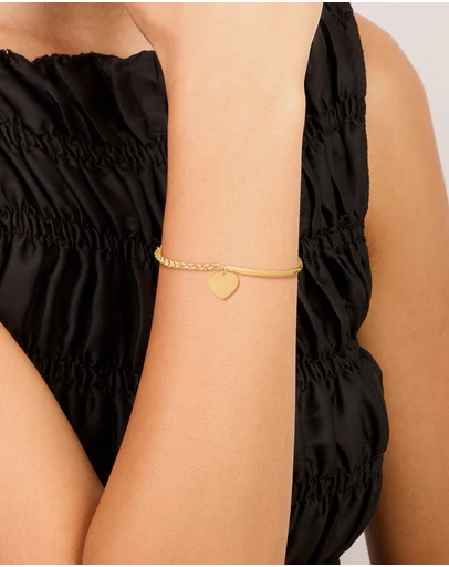 Lovisa - Waterproof Gold Plated Stainless Steel Love Engravable Bracelet