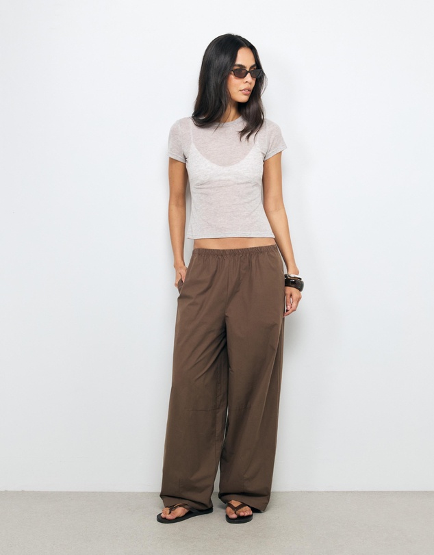 AERE - Nora Organic Cotton Barrel Leg Pants