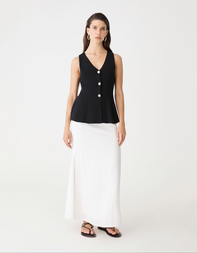 Forcast - Valerie Button Peplum Knit Top