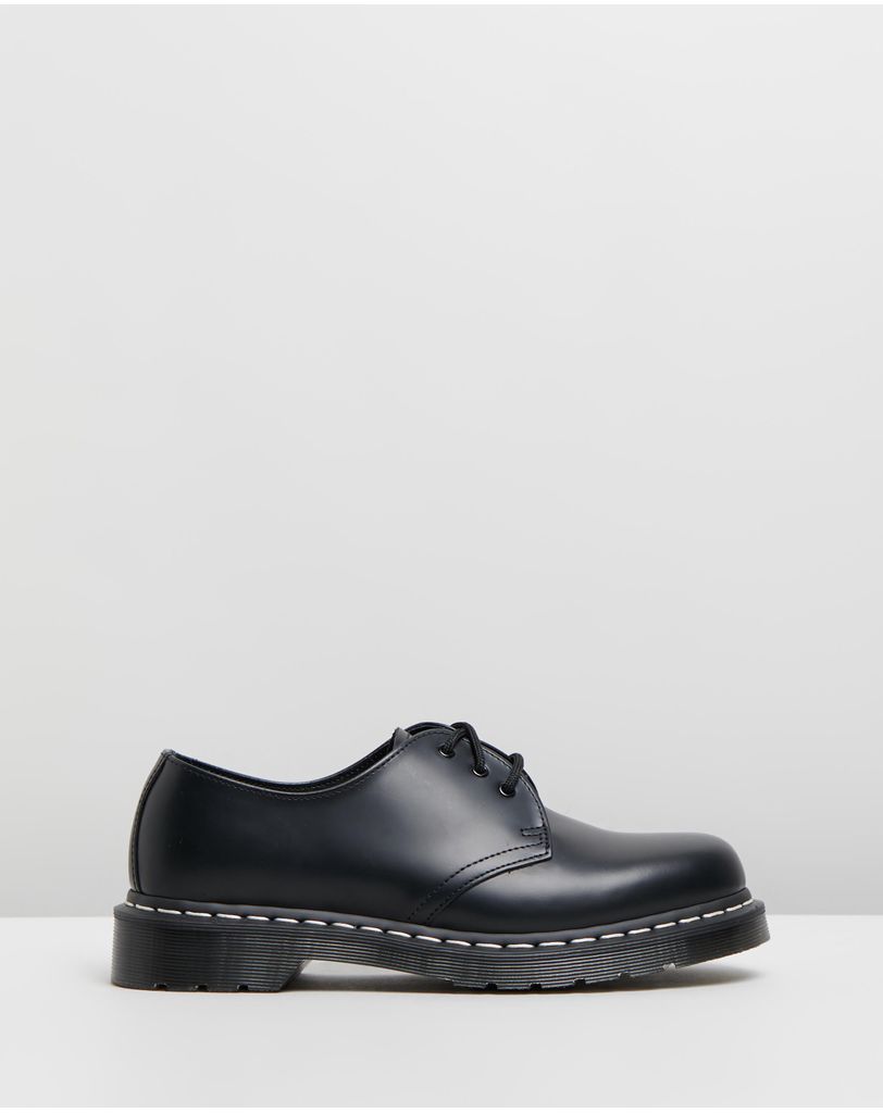 Unisex 1461 White Stitch 3-Eye Shoes by Dr Martens Online  display picture 2