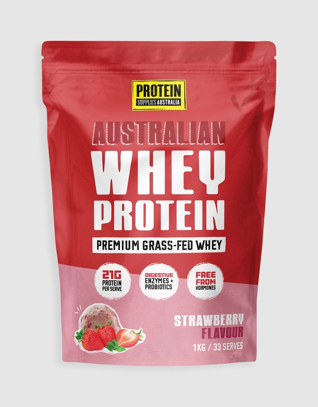 Protein Supplies Australia - Strawberry Australian Whey Protein - 1kg