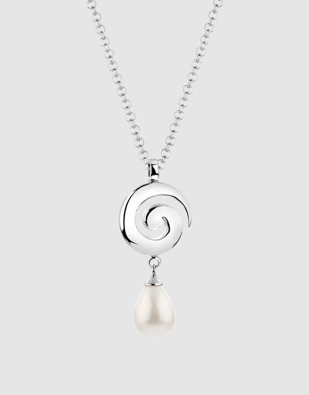 Elli Jewelry - Necklace Spiral Shell Pearl 925 Sterling Silver