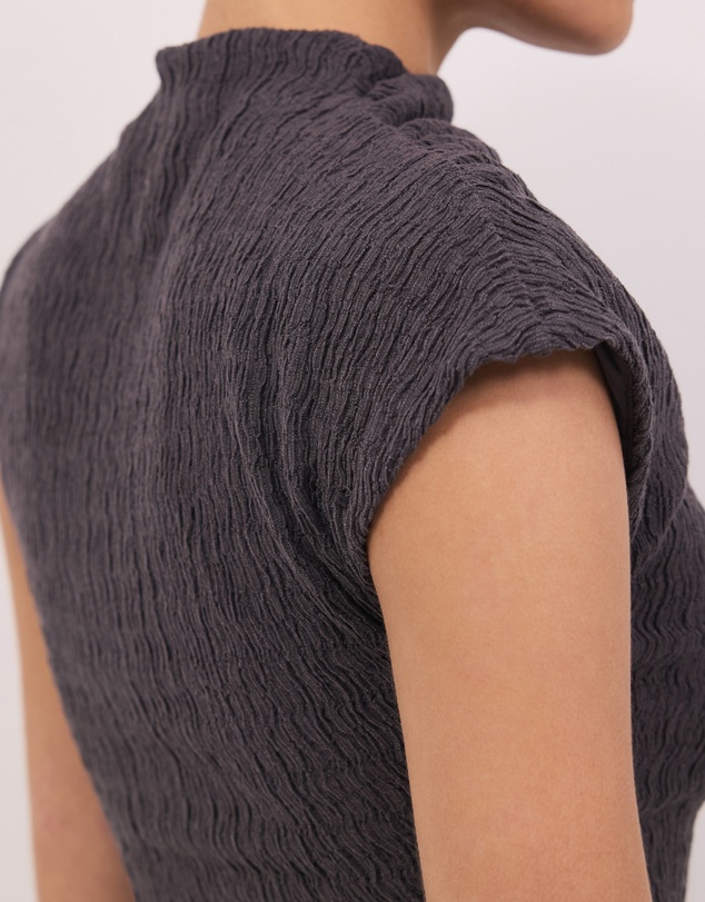 Calli - Grace High Neck Asymmetrical Top
