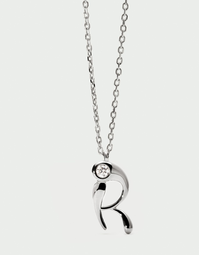 PDPAOLA - Initial 2026 R Silver Pendant Necklace
