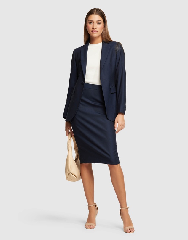 Oxford - Peggy Wool Stretch Suit Skirt