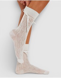 High Heel Jungle - Bella Satin Bow Socks