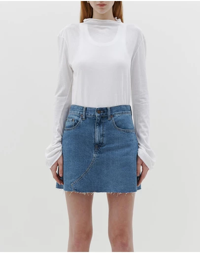 Bassike - regular raised neck long sleeve t.shirt