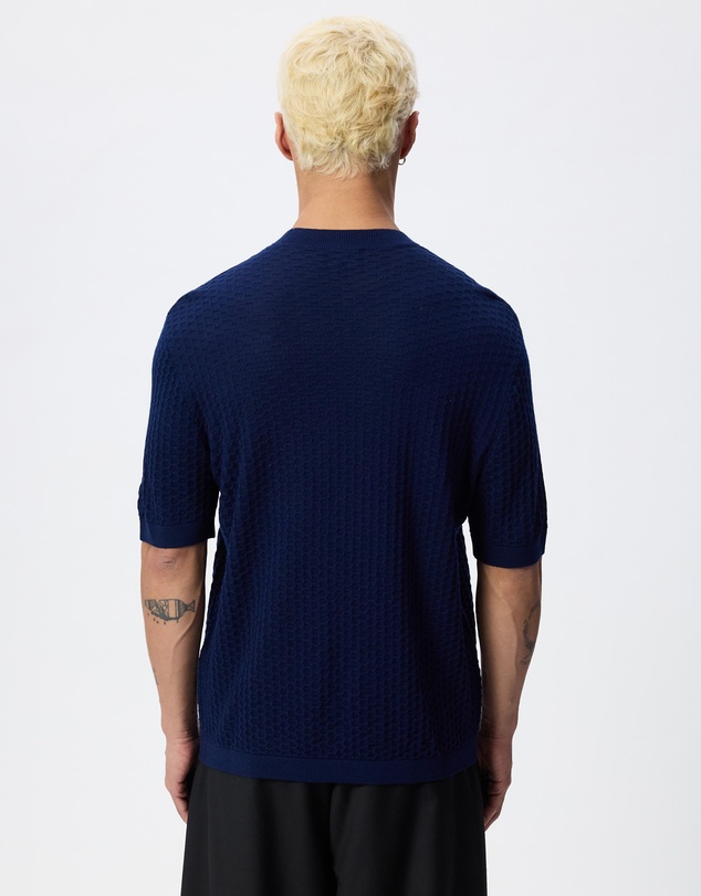 Emporio Armani - Textured Knit Tonal Logo Pullover