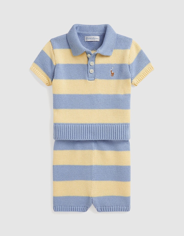 Polo Ralph Lauren - Striped Cotton Polo Sweater & Shorts Set - Babies