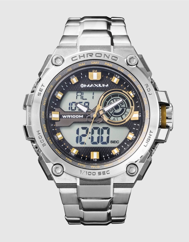 Maxum - Bulk Stainless Steel Analogue and Digital Watch