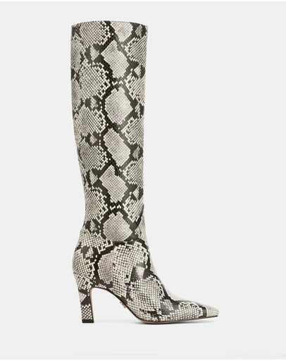 Wittner - Louella Embossed Leather Knee High Boots