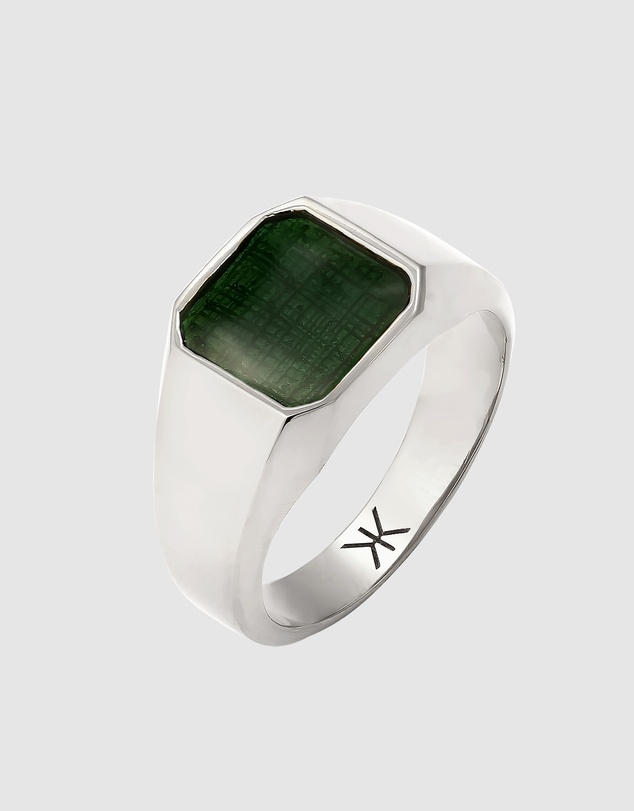 Kuzzoi - ICONIC EXCLUSIVE - Enamel Signet Ring in 925 Sterling Silver