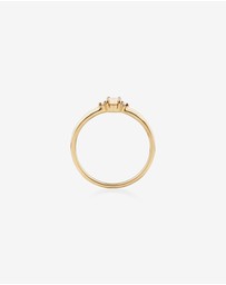 Michael Hill - 3 Stone Ring with Opal & Diamonds in 10kt Yellow Gold