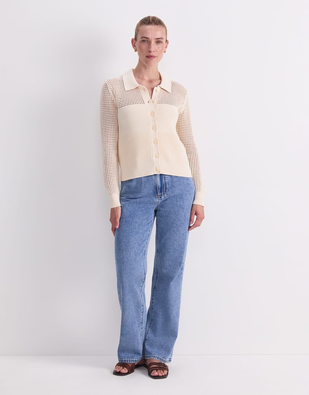 Sportscraft - Elka Pointelle Shirt Cardigan