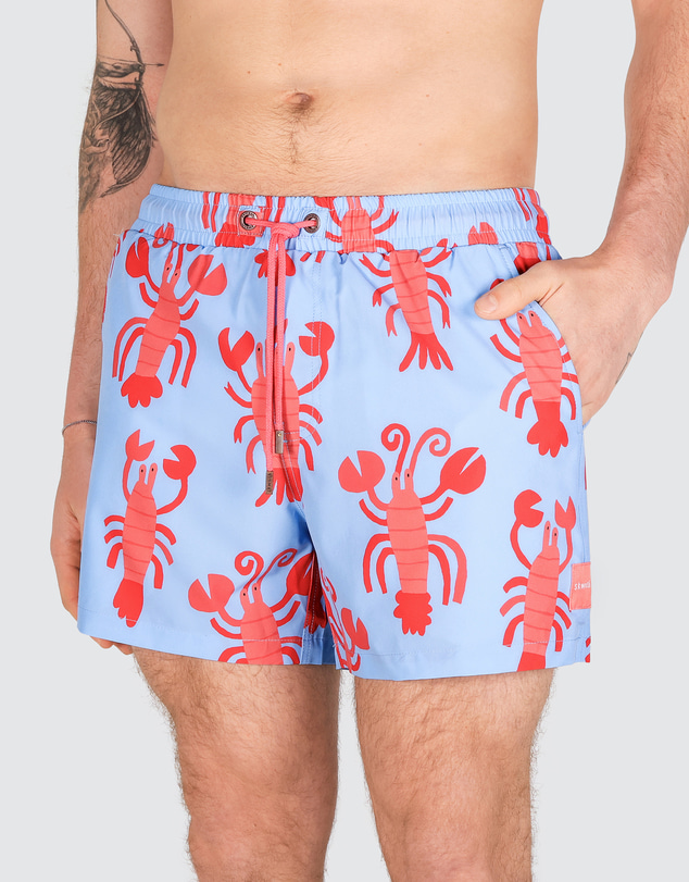 Skwosh - Rock Lobster Men's Eco Swim Shorts in Light Blue