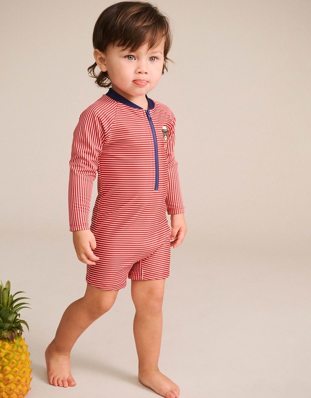 Huxbaby - Red Stripe Hux Rashsuit - Babies-Kids