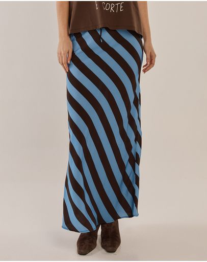 Cornflower/Brown Stripe