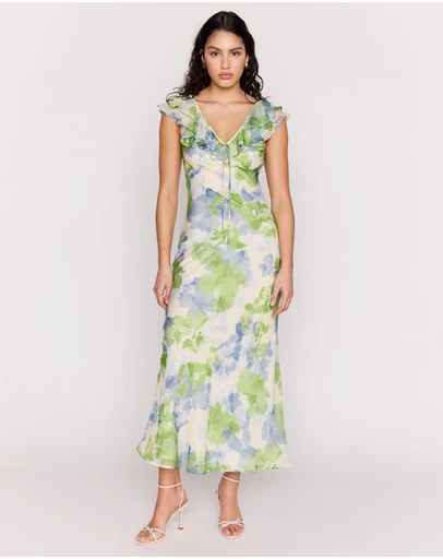 MINKPINK - Carrie Ruffled Midi Dress
