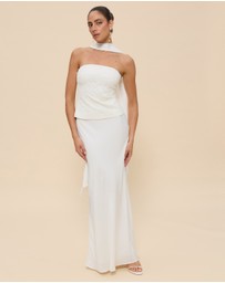 CHANCERY - Renn Strapless Lace And Satin Maxi Dress with Scarf